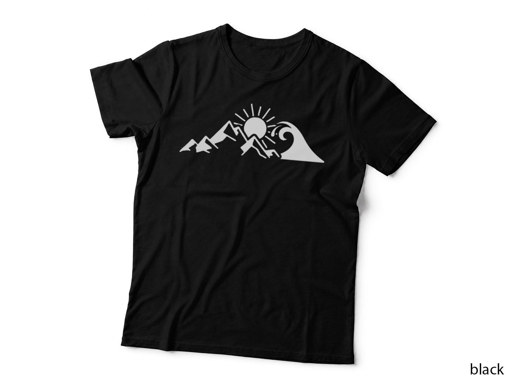 Mountain Sun Wave Nature Hiking Surf Surfer Hiker Outdoor T-Shirt