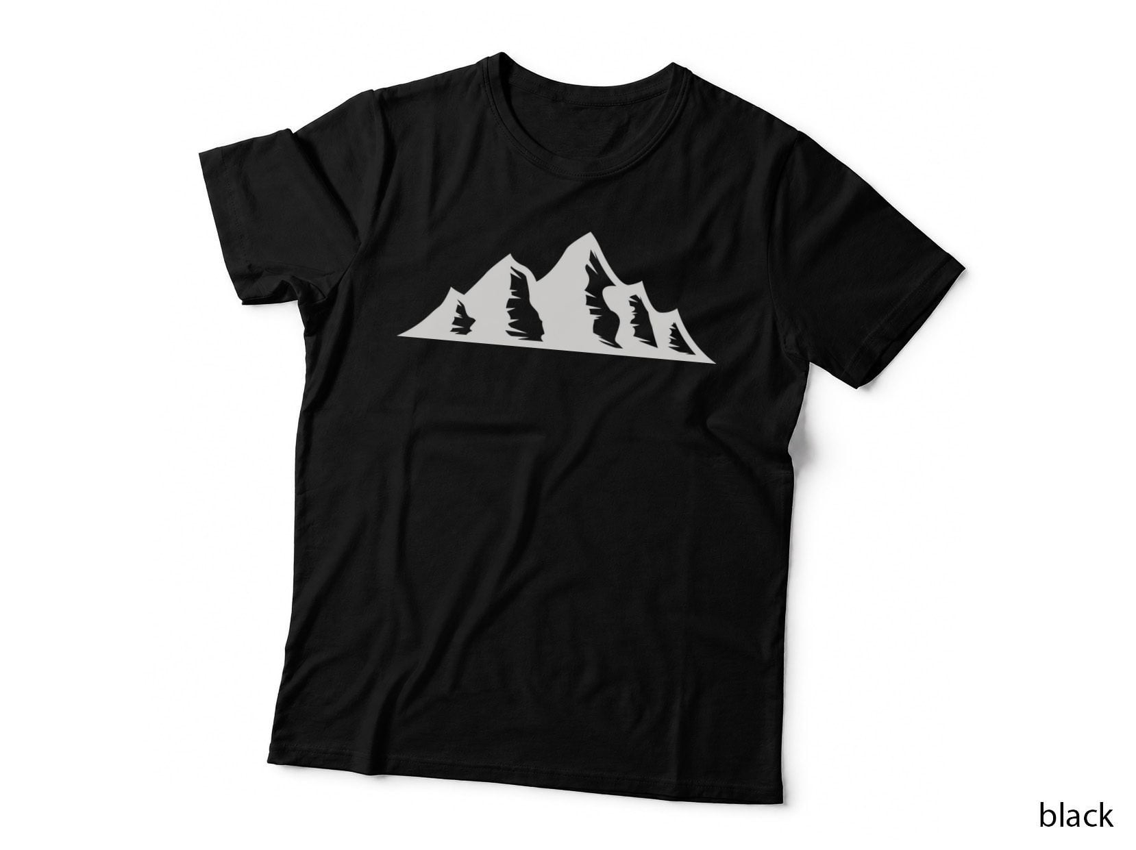 Multiple Jagged Mountains Outdoor T-Shirt, Nature Adventure Graphic Tee