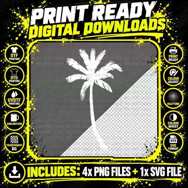 Multiple Palm Trees Clustered Outdoor T-Shirt Png SVG Digital Bundle