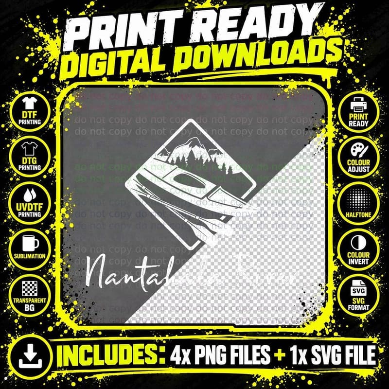 Nantahala River Kayaking Rafting Boating Kayak Camping Png SVG Digital Bundle