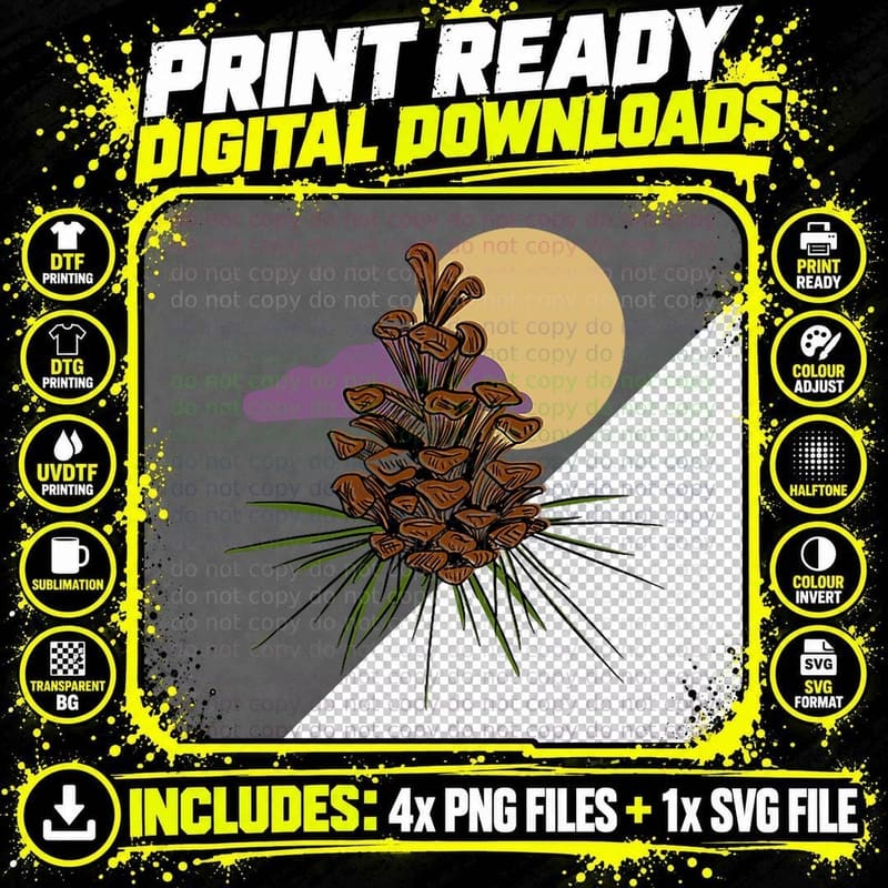 Nature Lovers Outdoor Hiking Camping Forest Pinecone Png SVG Digital Bundle