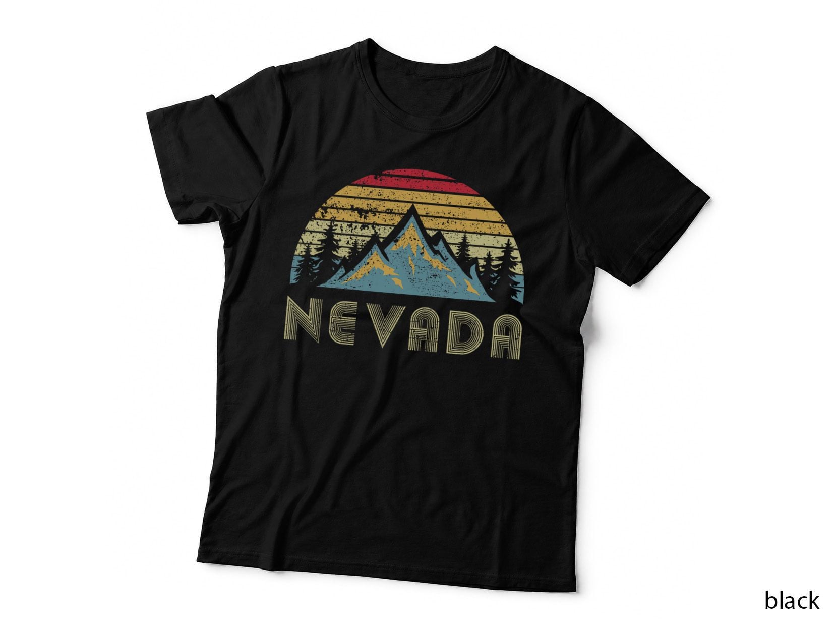 Nevada Tee - Retro Vintage Mountains Nature Hiking T Shirt