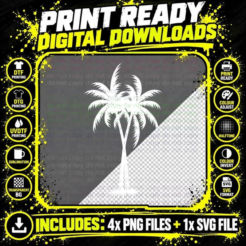 Palm Tree Grove Cluster Outdoor T-Shirt Png SVG Digital Bundle
