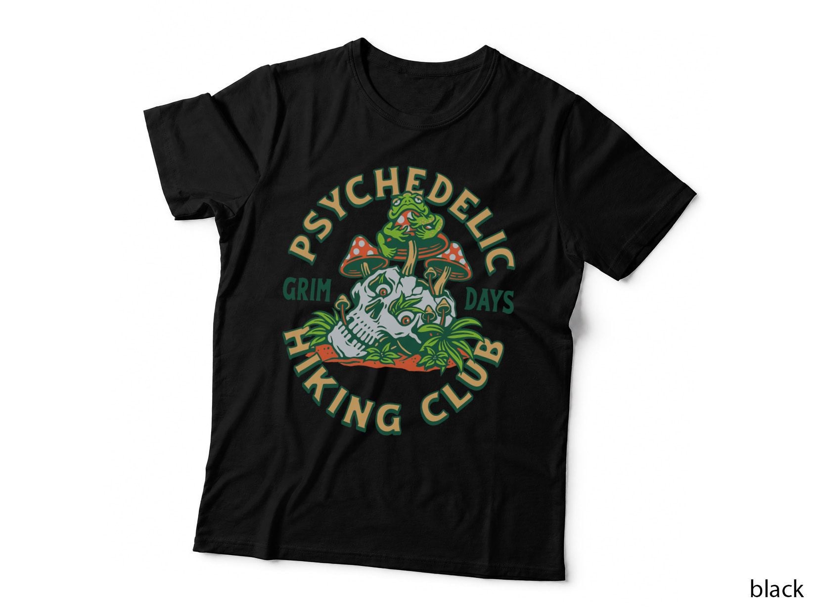 Psychedelic Grim Days Hiking Club Funny T-Shirt