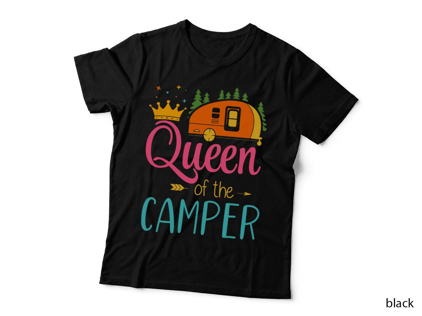 Queen of the Camper Funny Camping Girls Group Trip T-Shirt