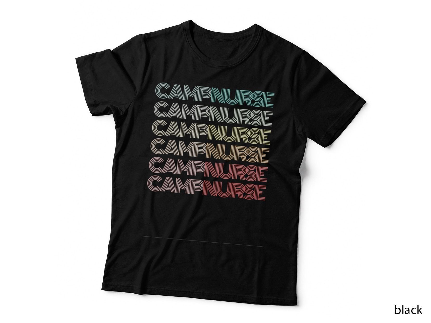 Retro CAMP NURSE Groovy Nursing Student Camping Medical RN T-Shirt