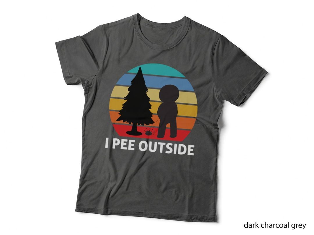 Retro I Pee Outside Funny Sarcastic Camping T-Shirt