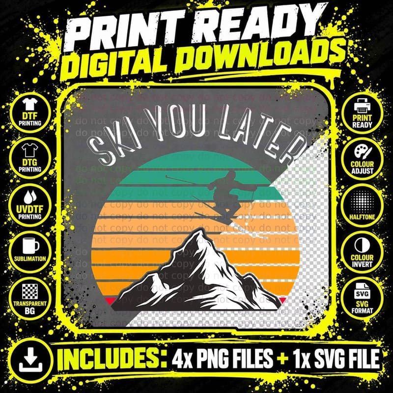 Retro Skiing Adventure T-Shirt, Vintage Adventure Tee Png SVG Digital Bundle