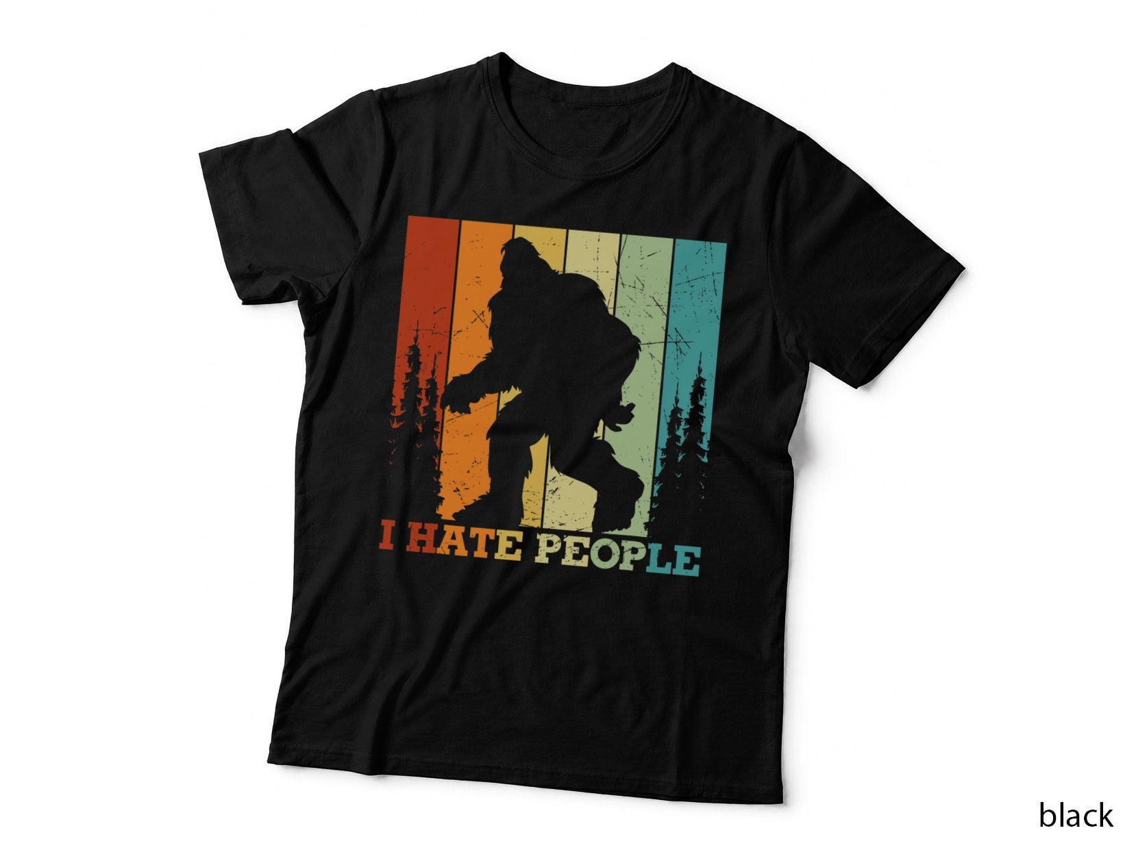 Retro Vintage Camping Camper I Hate People Sasquatch Bigfoot T-Shirt