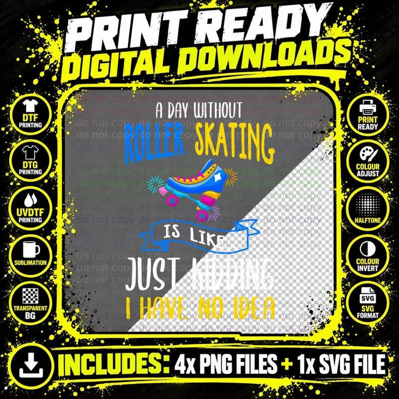 Roller Skating Shirt Funny Roller Skate Lover Skating Png SVG Digital Bundle