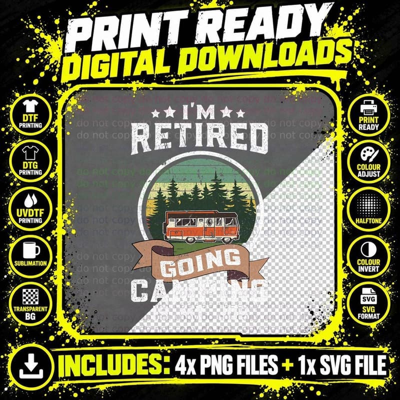 Rv Camp Funny Retirement Plan Camping Retiree Retired Png SVG Digital Bundle