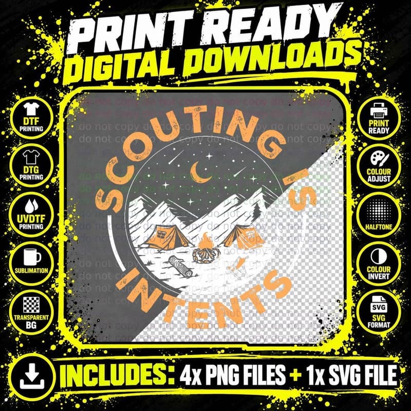 Scouting Is Intents Scout Funny Camping T-Shirt Png SVG Digital Bundle
