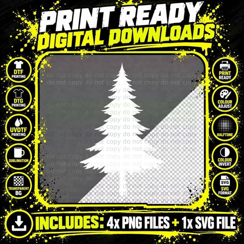 Single Large Detailed Tree Outdoor T-Shirt Png SVG Digital Bundle