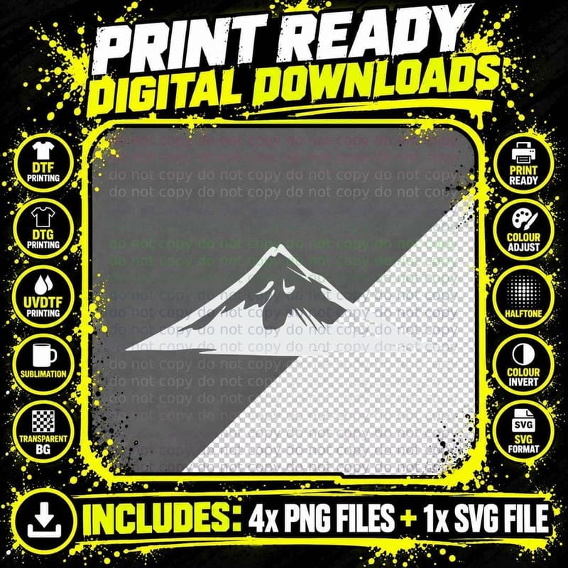 Smooth Volcano Mountain Peak Outdoor T-Shirt Png SVG Digital Bundle