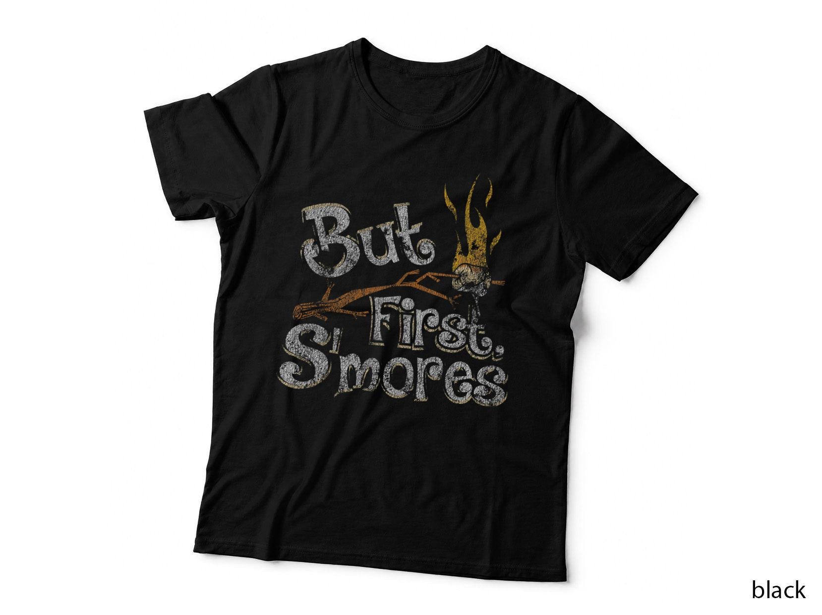 Smore First Funny Campfire Camping Marshmallow Girls T-Shirt