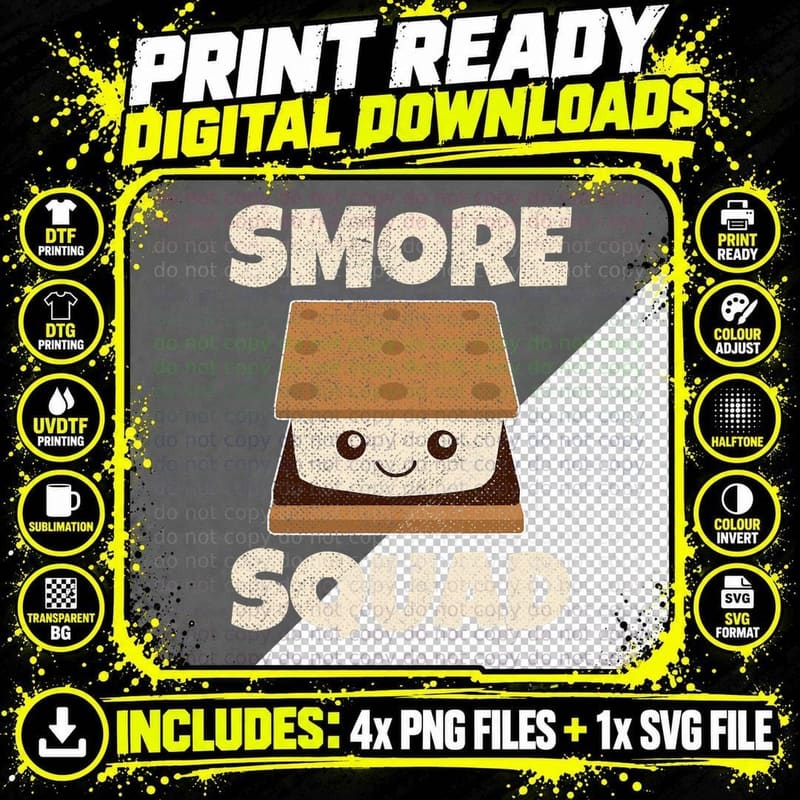 Smores - Smores Squad Camping Men Women Kids Gift T-Shirt Png SVG Digital Bundle