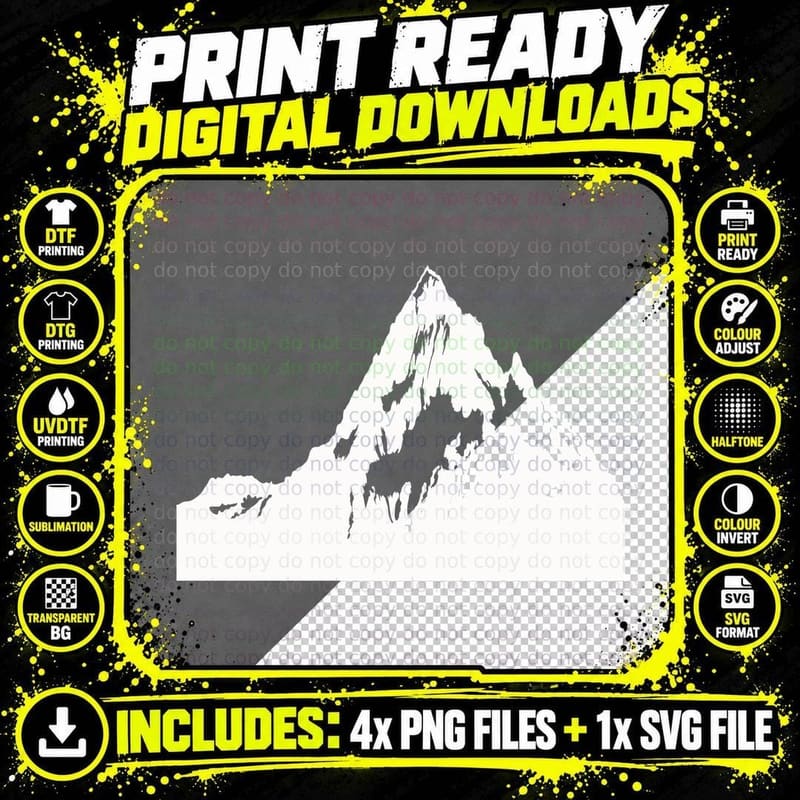 Snow Mountain Forest Path Landscape Outdoor T-Shirt Png SVG Digital Bundle