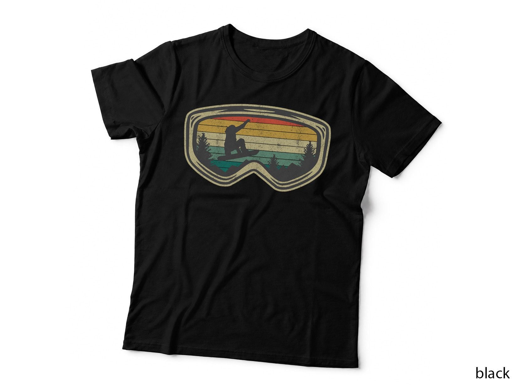 Snowboard Goggles Mountain Snowboarding Retro Vacation Gift T-Shirt