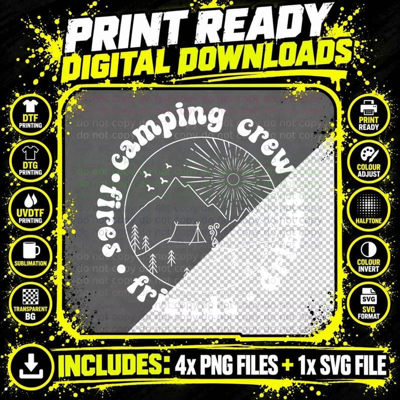 So Jus Camping Crew Friends Drinking Bks T-Shirt Png SVG Digital Bundle