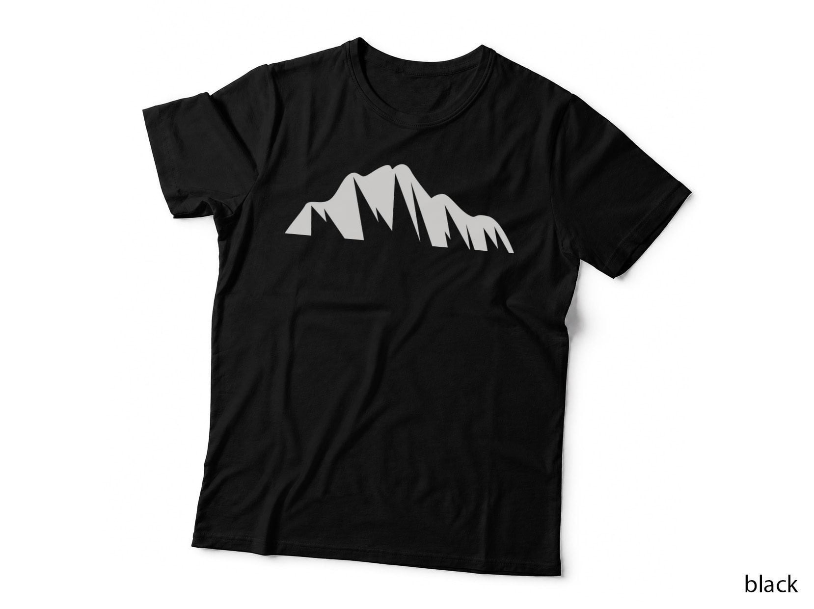 Striated Mountain Landscape Outdoor T-Shirt, Nature Adventure Graphic Tee