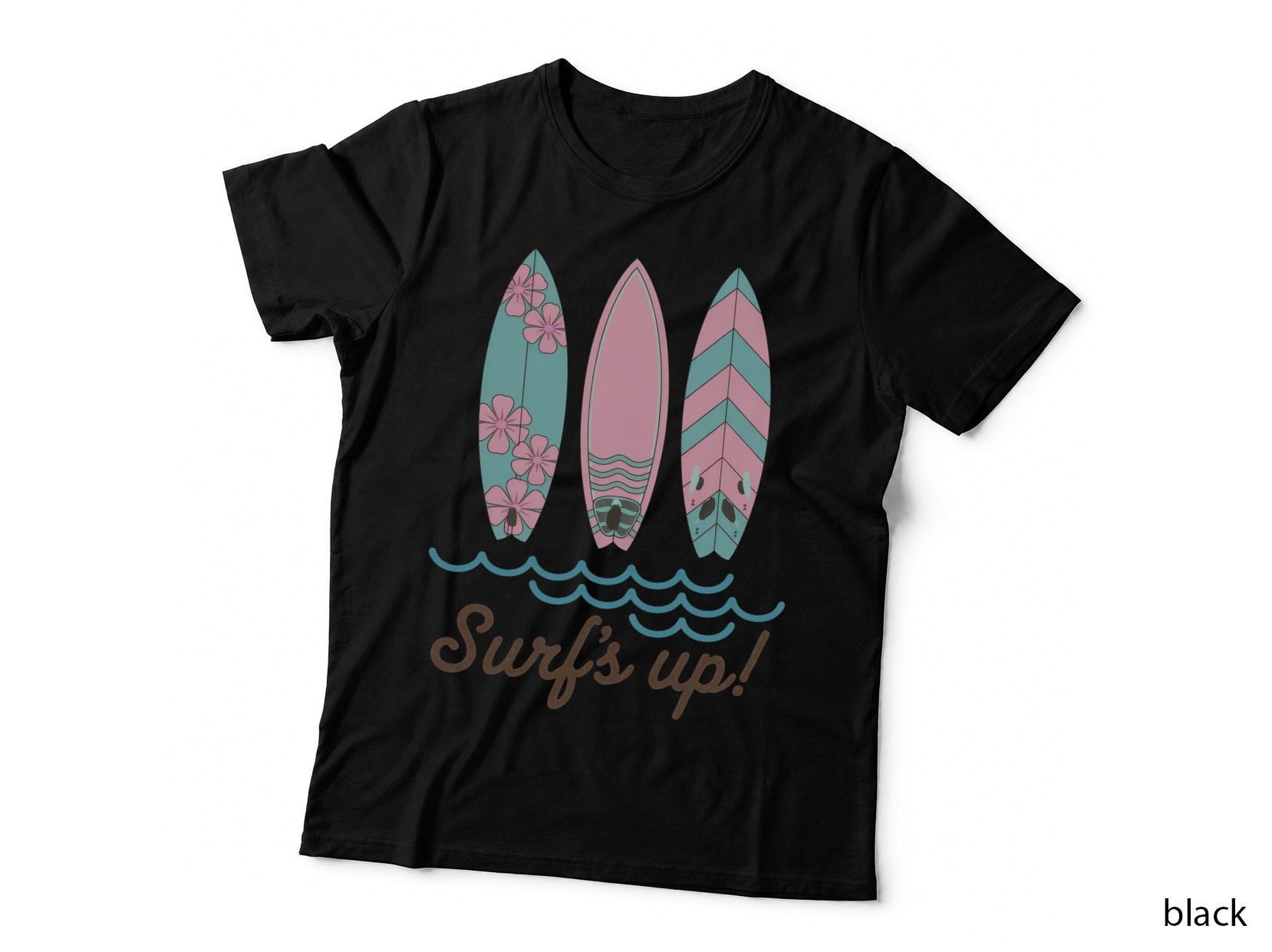 Surf's up! Summer T-Shirt, Surfboards Waves Ocean Design Sunny Tee
