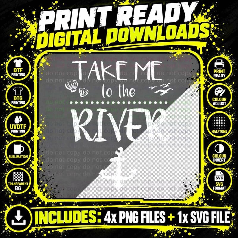 Take Me to the River Boating Skiing Camping Sailing Png SVG Digital Bundle
