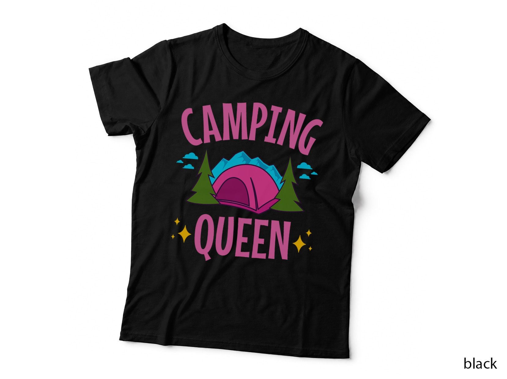 Tent Camp Women Girls Camping Queen T-Shirt