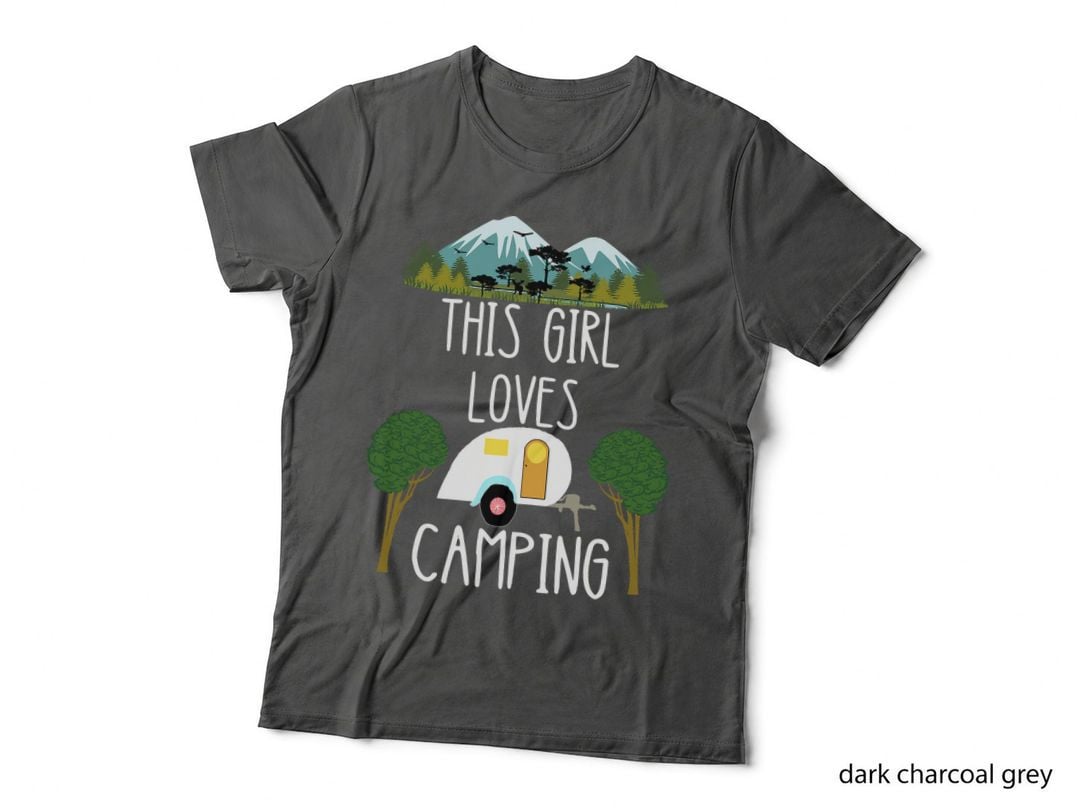 This Girl Loves Camping RV Teardrop Trailer Camper Caravan T-Shirt