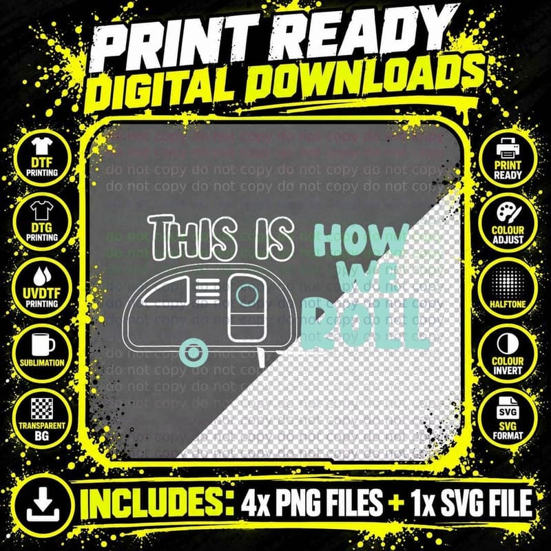 This Is How We Roll Outdoor Travel Trailer Camping Png SVG Digital Bundle