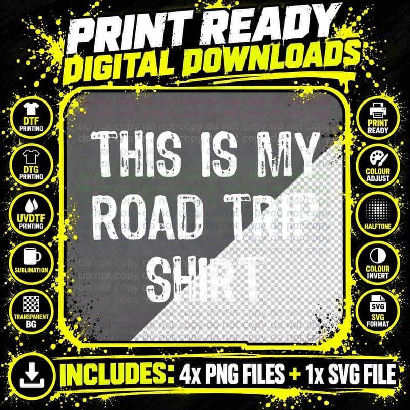 This Is My Road Trip RV Camping Vacation T-Shirt Png SVG Digital Bundle