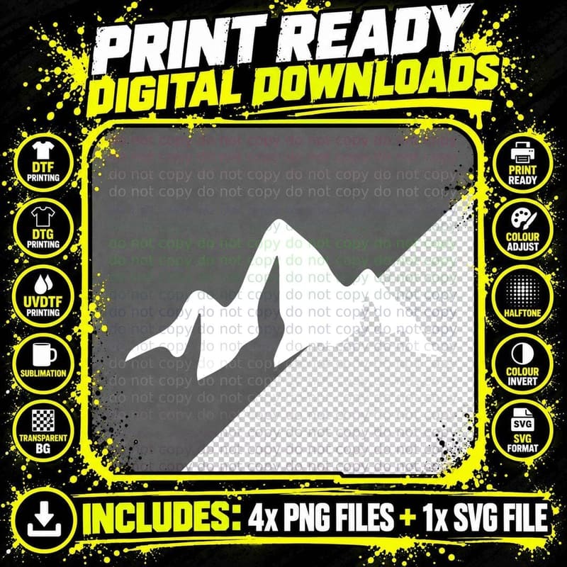 Three Smooth Rounded Mountain Peaks Outdoor T-Shirt Png SVG Digital Bundle