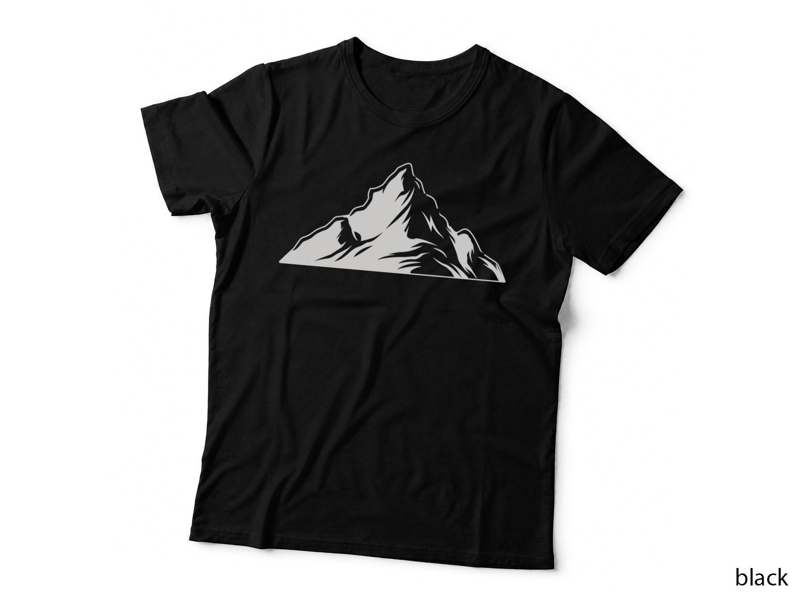 Three Snow-Capped Peaks Outdoor T-Shirt, Nature Adventure Graphic Tee