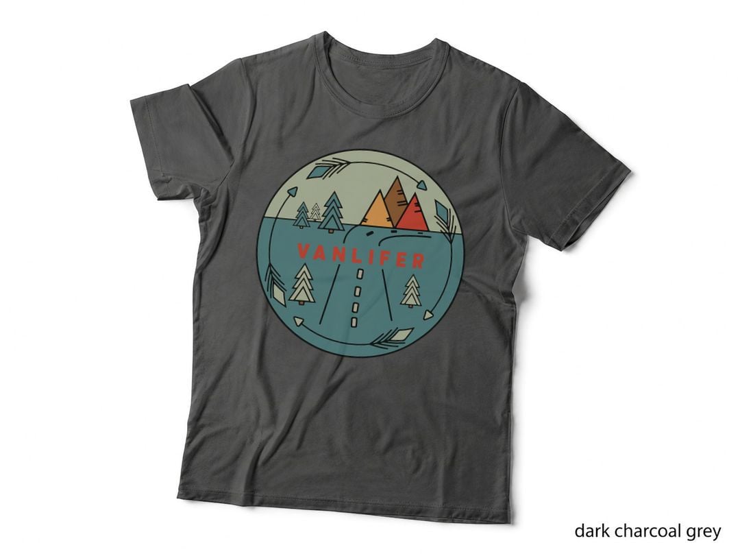 Vanlifer Camping for Nomads - Van Life Vintage Camper Van T-Shirt