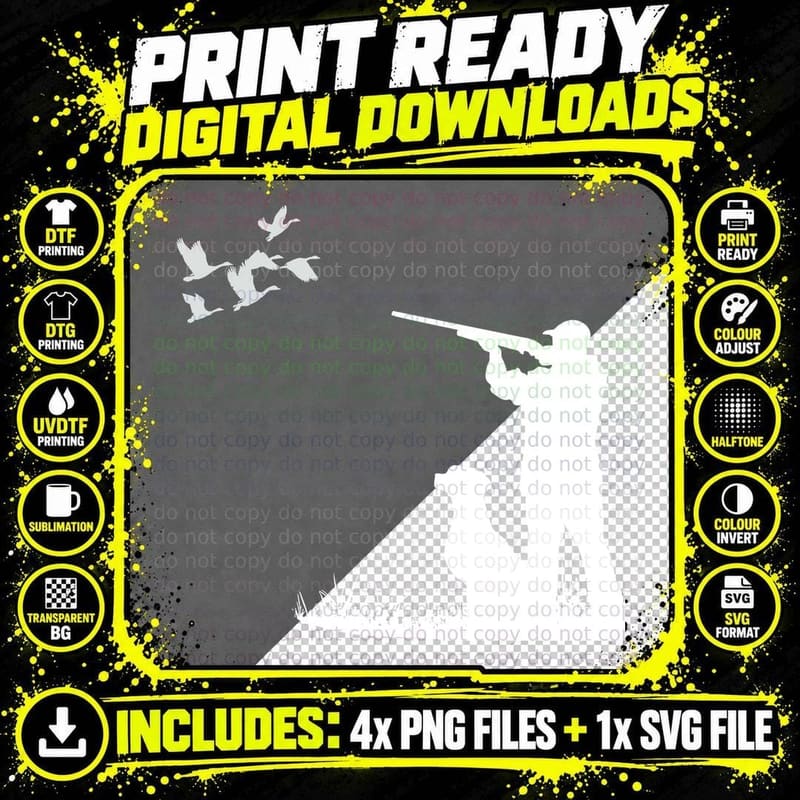 Waterfowl Duck Hunting with Rifle Outdoor T-Shirt Png SVG Digital Bundle