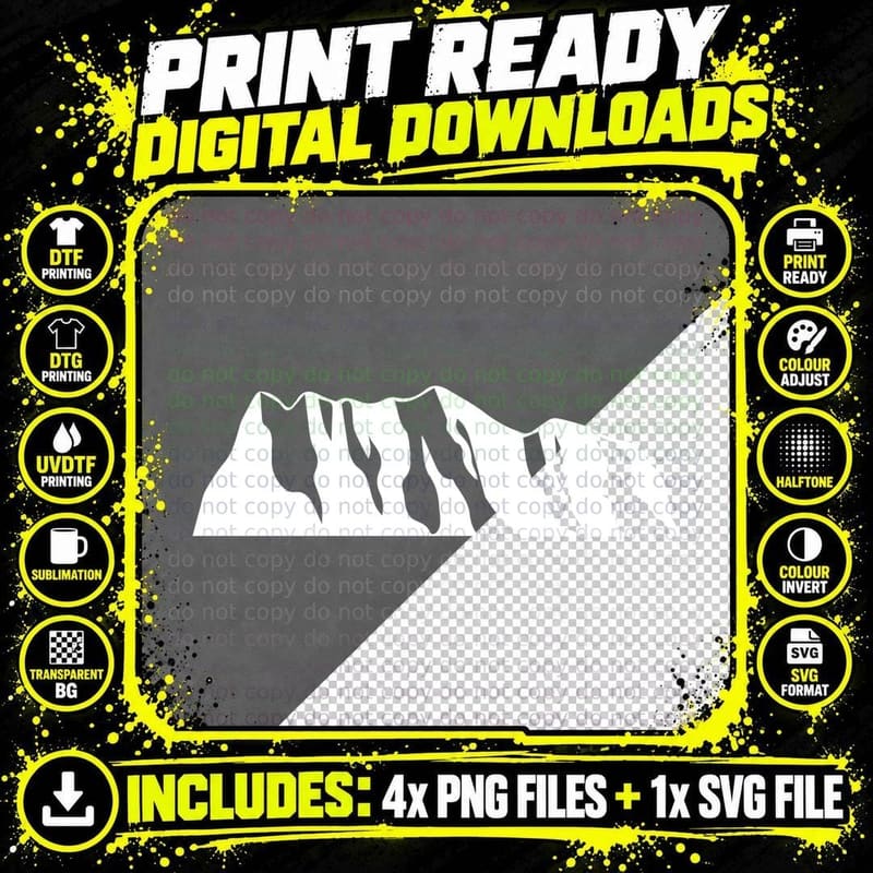 Wavy Mountain Range Outdoor T-Shirt Png SVG Digital Bundle