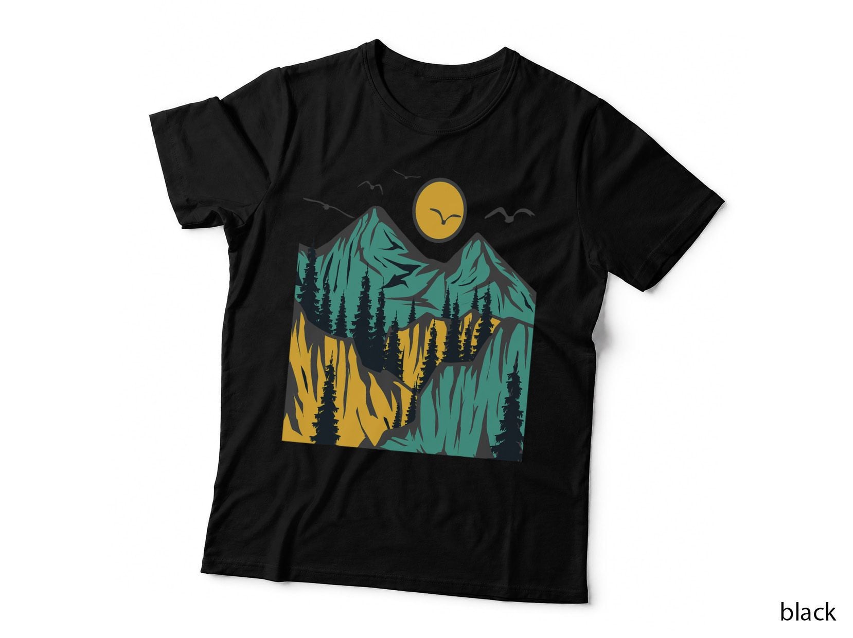 Wildlife Trees Outdoors Nature Retro Forest Hiking Novelty T-Shirt