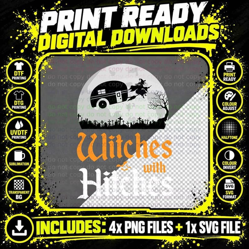 Witches with Hitches T Rv Camping Costume Idea Nature Png SVG Digital Bundle