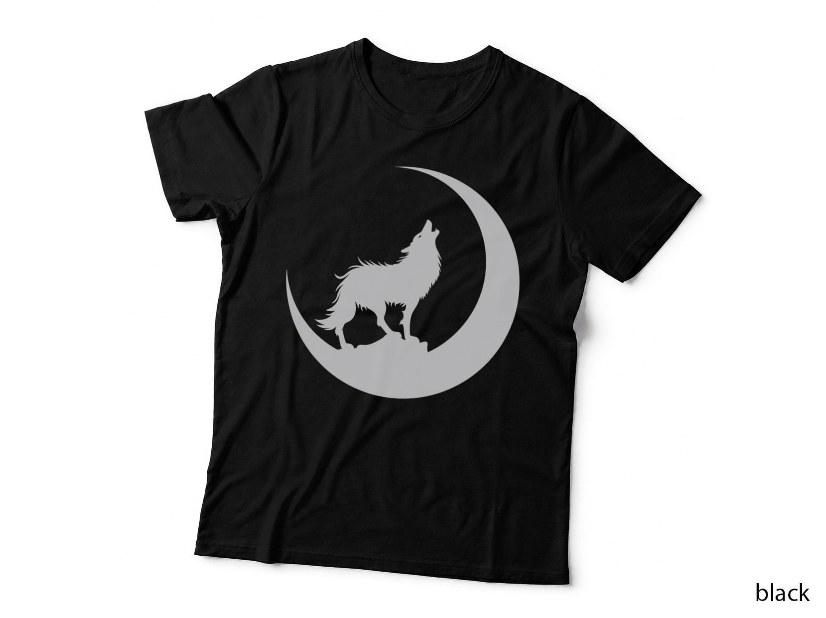 Wolf Howling Full Moon Outdoor T-Shirt, Nature Adventure Graphic Tee
