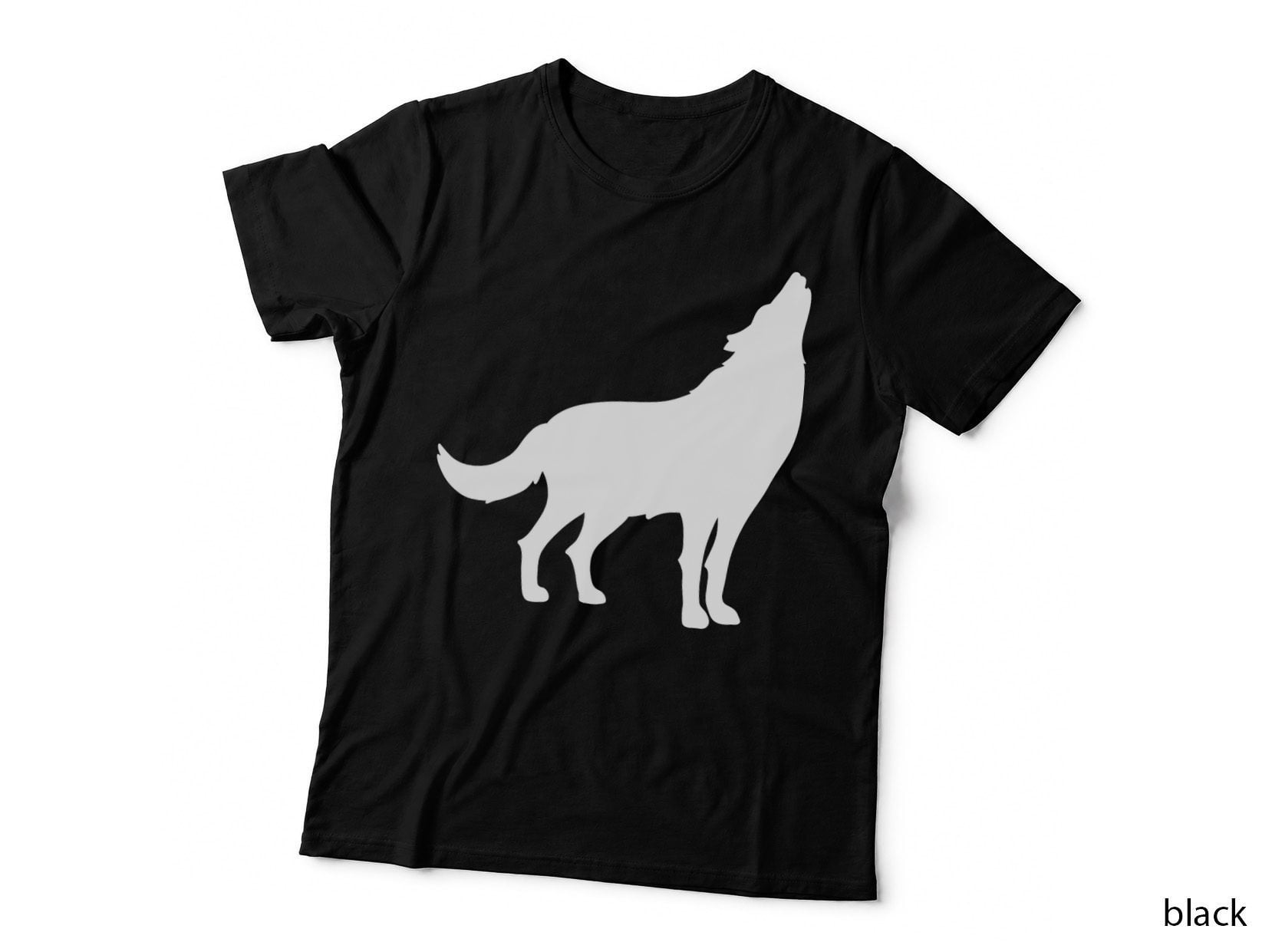 Wolf Howling Silhouette Outdoor Design T-Shirt, Nature Adventure Graphic Tee