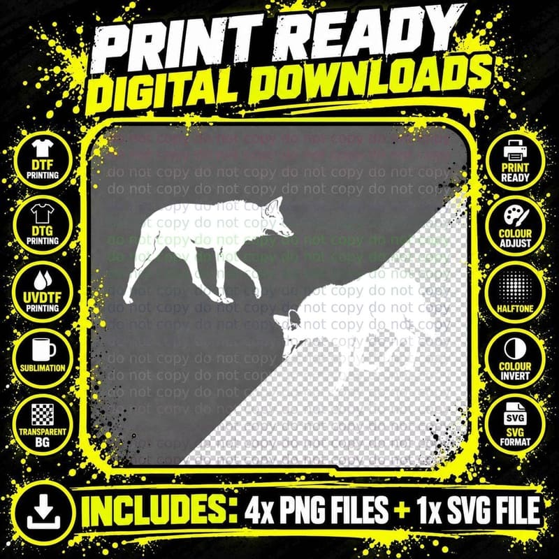Wolves Running Wildlife Outdoor T-Shirt Png SVG Digital Bundle