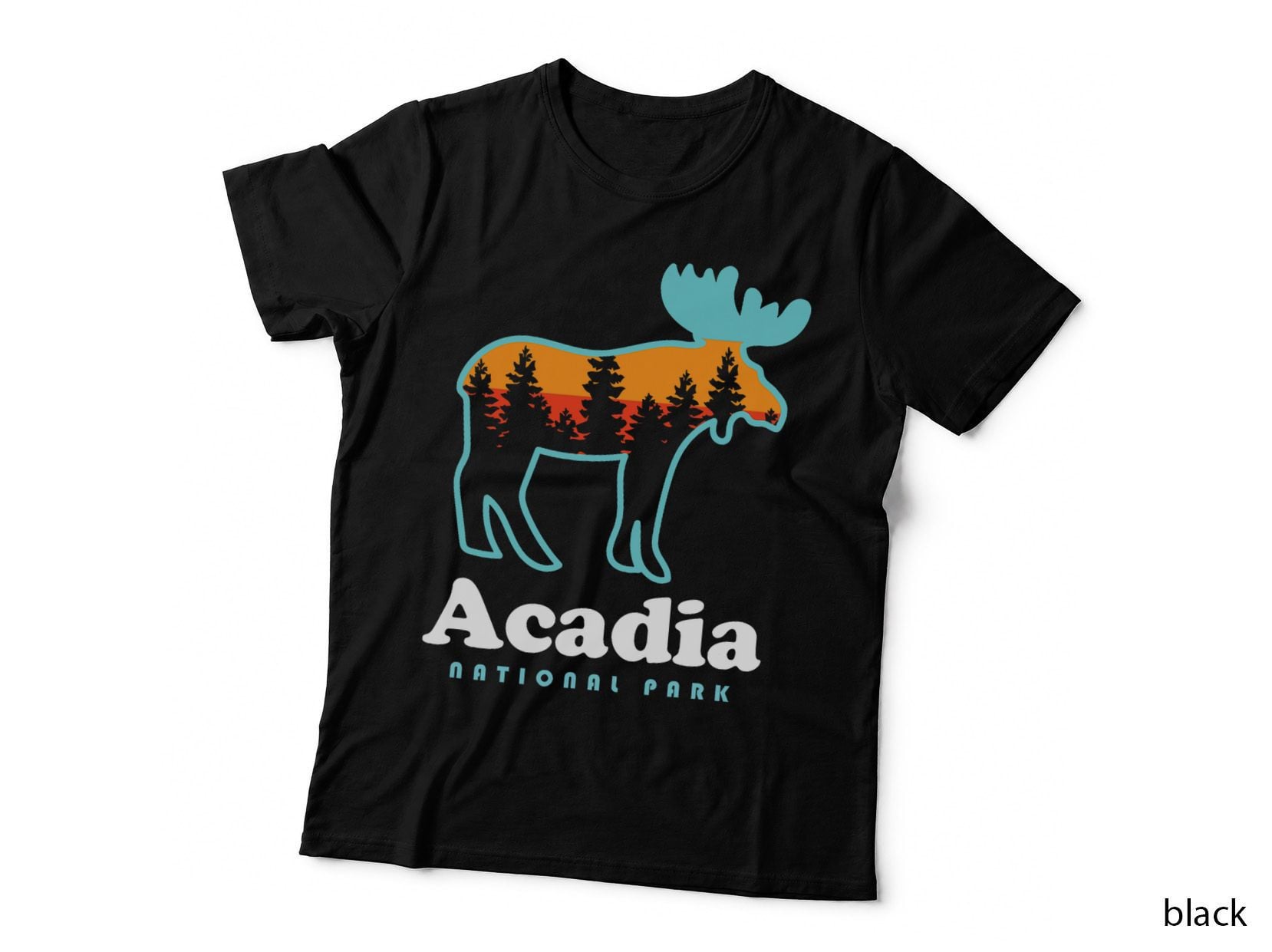 Acadia National Park Maine Moose Hiking Camping T-Shirt