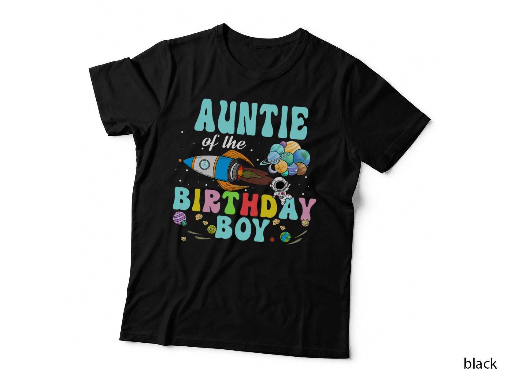 Astronaut Birthday Party T-Shirt, Space Adventure Theme, Auntie Gift Idea