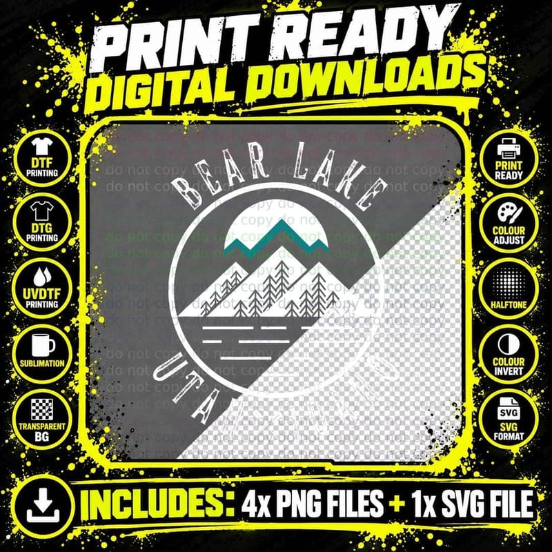 Bear Lake Utah Idaho Camping Boating T-Shirt Png SVG Digital Bundle