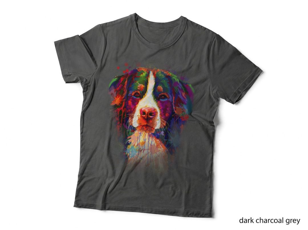 Bernese Mountain Dog T-Shirt, Colorful Pop Art, Pet Lover Apparel