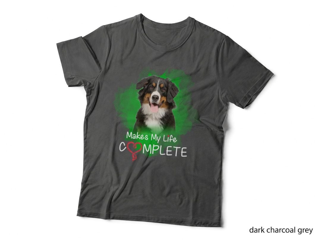 Bernese Mountain Dog T-Shirt, Whimsical Green Splash, Pet Lovers Gift