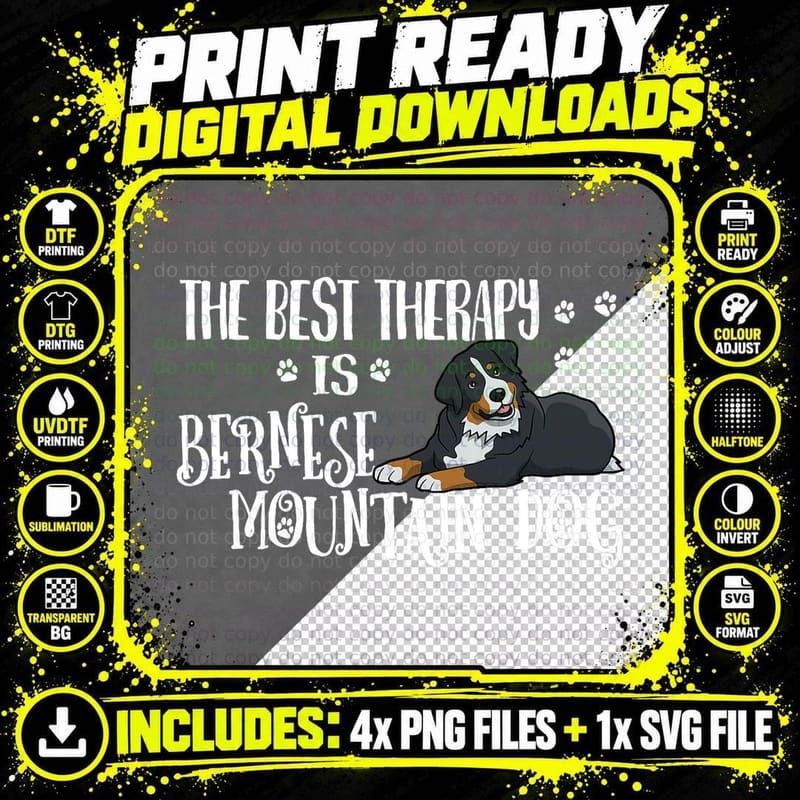 Bernese Mountain Dog T-Shirt Png SVG Digital Bundle