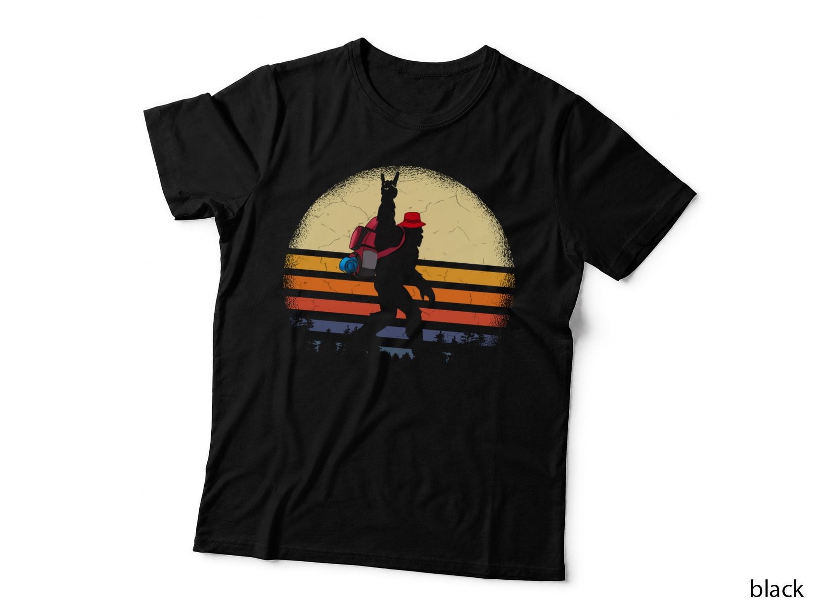 Bigfoot Hiking T-Shirt, Adventure Hiker Style, Outdoor Explorer Apparel