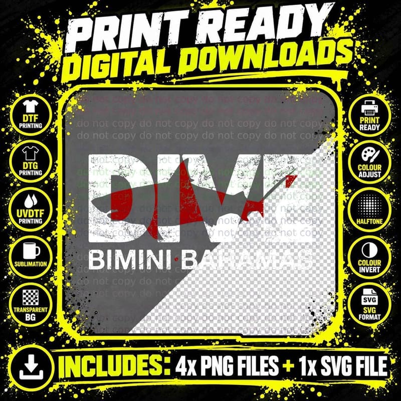 Bimini Bahamas Scuba Diving T-Shirt Png SVG Digital Bundle