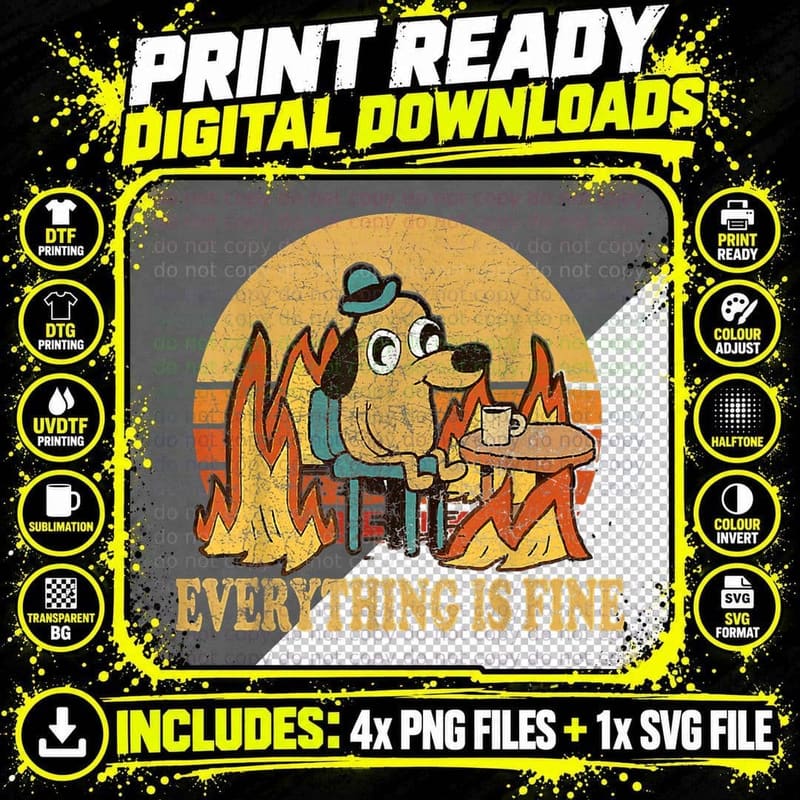 Campfire Dog T-Shirt, Retro Camping Style Png SVG Digital Bundle