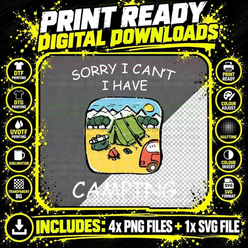 Camping Adventure T-Shirt, Outdoor Exploration Style Png SVG Digital Bundle